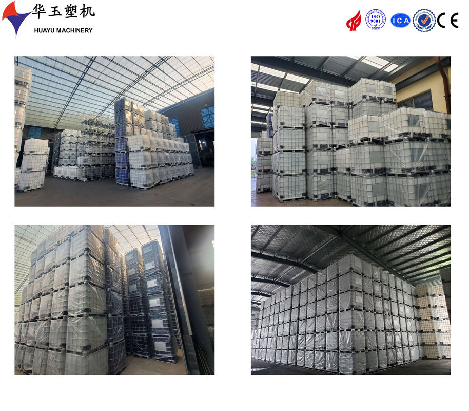 Huayu 1000L 3 capas IBC máquina de moldeo por soplado automático de embalaje químico máquina de moldeo por soplado para plástico HDPE