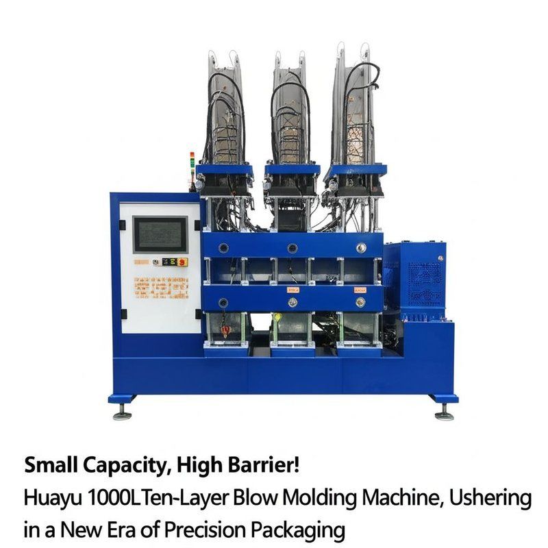 Huayu 1000L IBC Blow Moulding Machine with 800KN Clamping Force, 470kw Total Power, and 35KG Accumulator Capacity