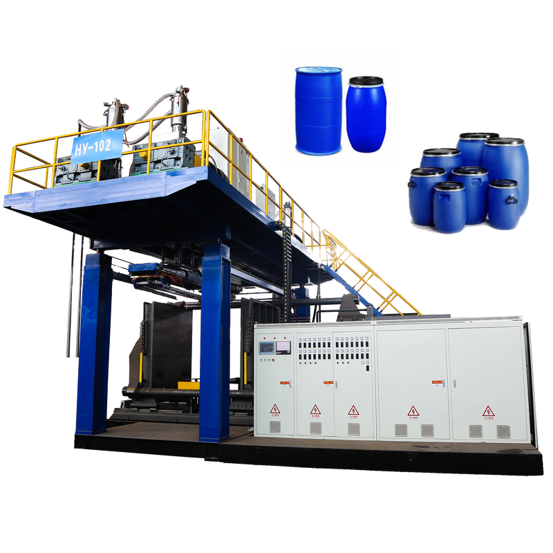 HUAYU High‑Efficiency 3‑Layer Co‑Extrusion 220L Double L‑Ring HDPE Chemical Drum Blow‑Molding Machine